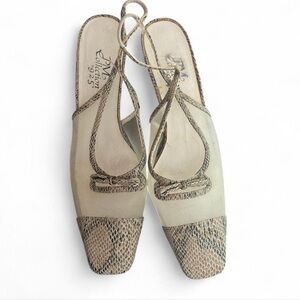 Vintage Snakeskin Slingback Heels Size 10